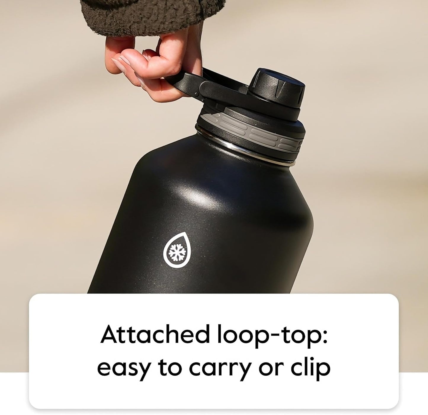 Bottle with Chug Lid & Straw Lid - Insulated Stainless Steel Water Bottle with Leak-Proof Lids - Dishwasher-Safe Reusable Bottle & Lids - Durable Bottle, 2 Straws & 2 Lids - 24 Oz, Capri