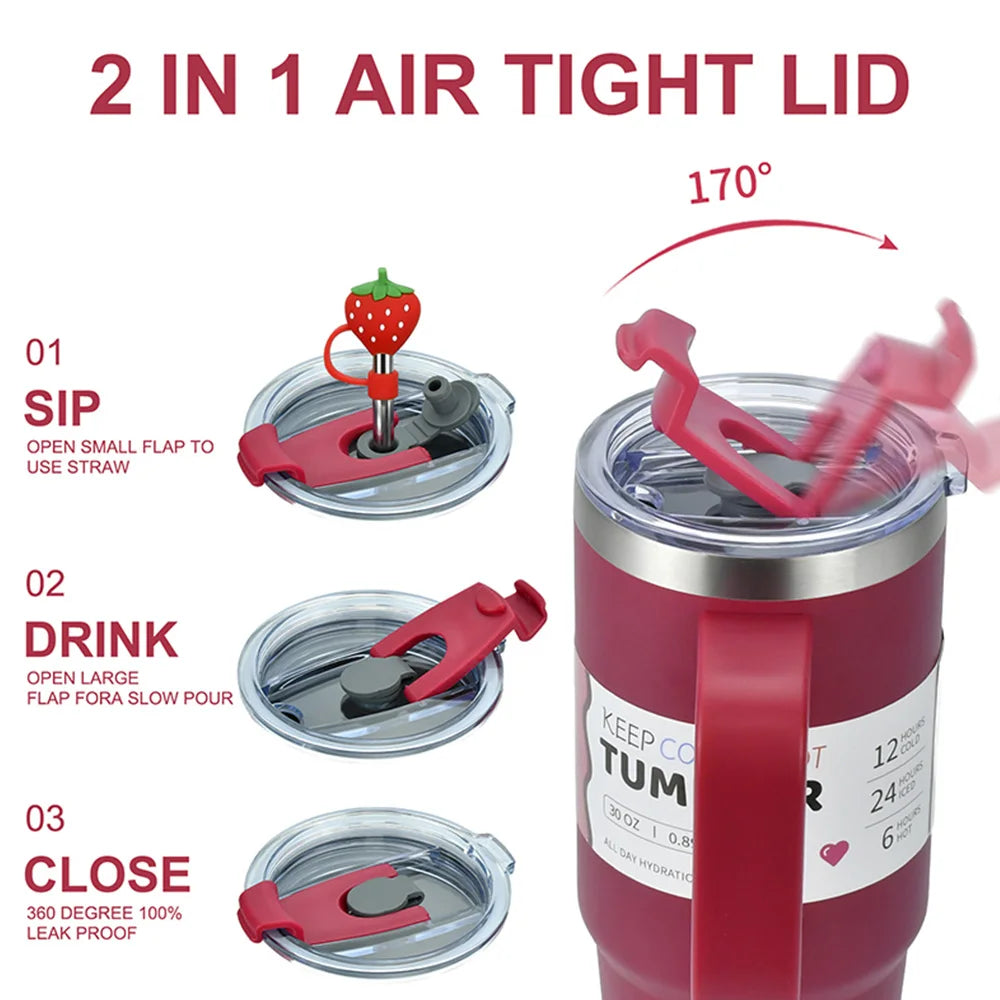 30Oz/40Oz Stainless Steel Tumbler Large Capacity Thermal Bottle Double Vacuum Flasks Keep Cold Thermos Cup DIY Gift Mug
