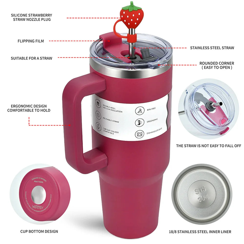 30Oz/40Oz Stainless Steel Tumbler Large Capacity Thermal Bottle Double Vacuum Flasks Keep Cold Thermos Cup DIY Gift Mug