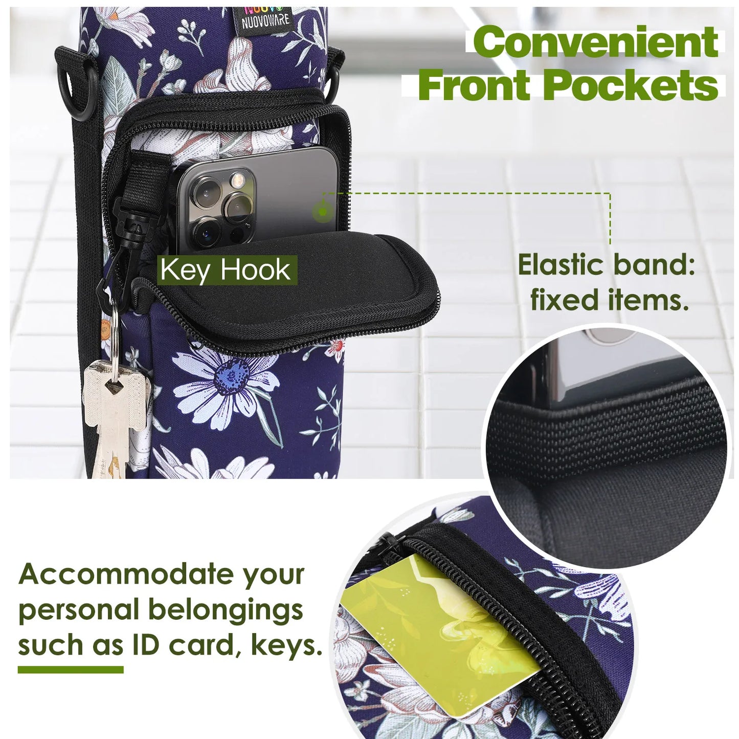Water Bottle Carrier Holder Bag Universal Water Bottle Pouch High Capacity Sports Water Bottle Bag Outdoor Travel Camping
