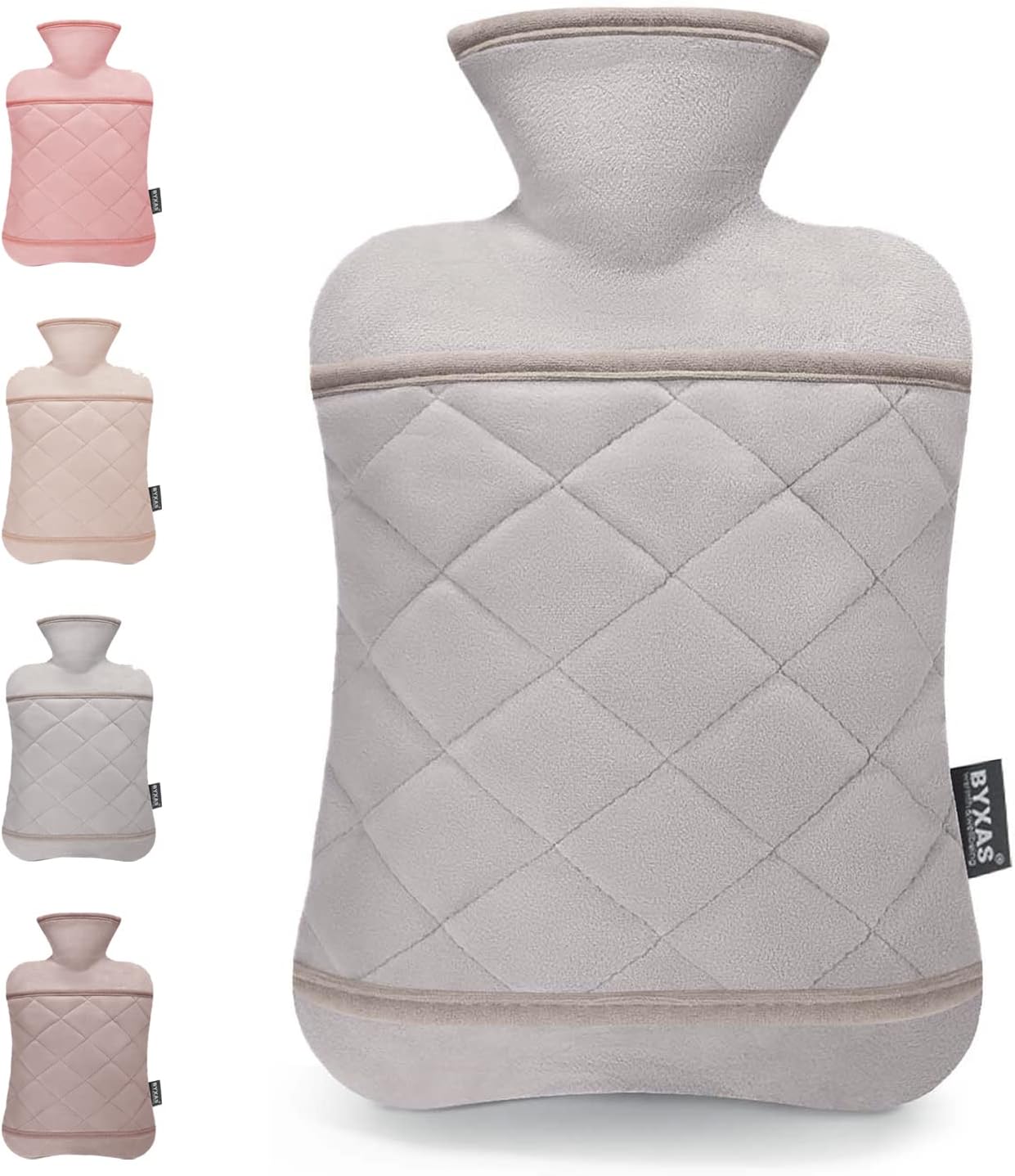 Hot Water Bottle–Pvc 1.8 L Hot Water Bottle Hot Water Bag with Hand-In Cover,Ease Aches Hot Therapy Hand Warmer Heated Pad