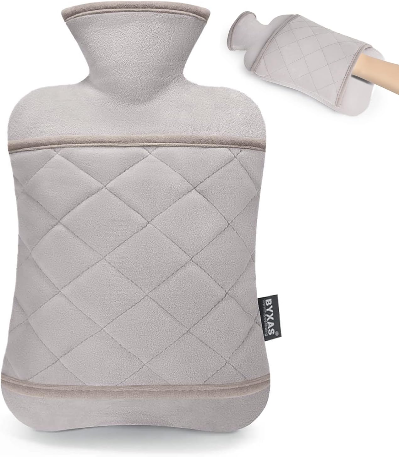 Hot Water Bottle–Pvc 1.8 L Hot Water Bottle Hot Water Bag with Hand-In Cover,Ease Aches Hot Therapy Hand Warmer Heated Pad