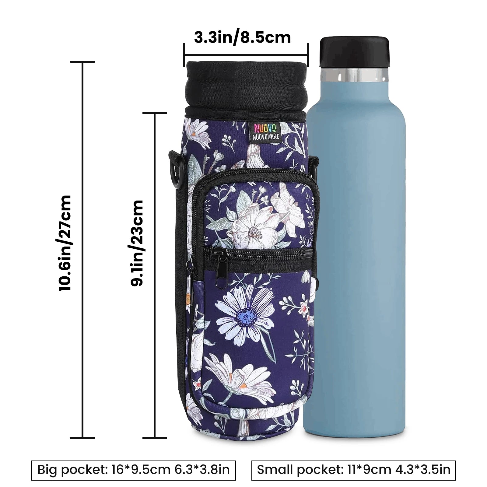 Water Bottle Carrier Holder Bag Universal Water Bottle Pouch High Capacity Sports Water Bottle Bag Outdoor Travel Camping